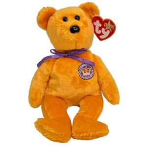 Ty Celebrations‎ Teddy Bear Queens Gold Jubilee Beanie Baby Stuffed Animal Plush